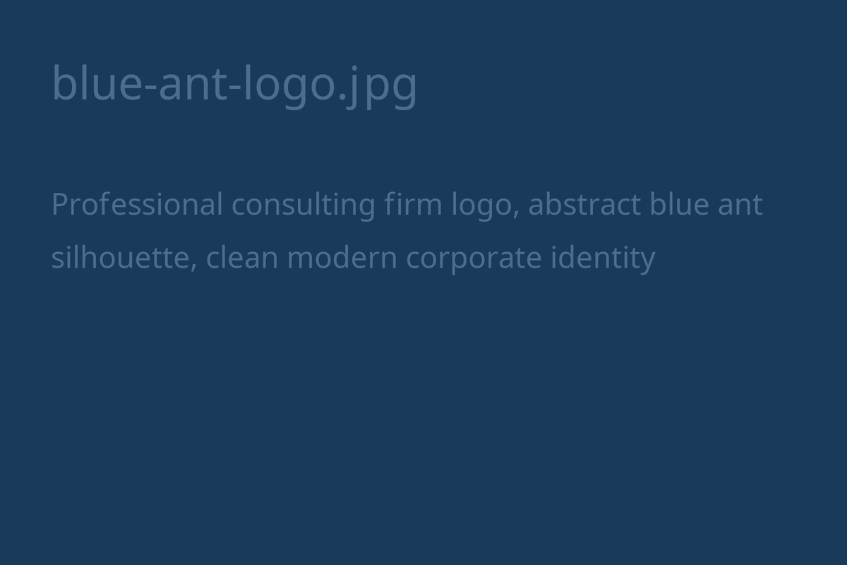 Blue Ant Consulting corporate logo featuring a stylized blue ant