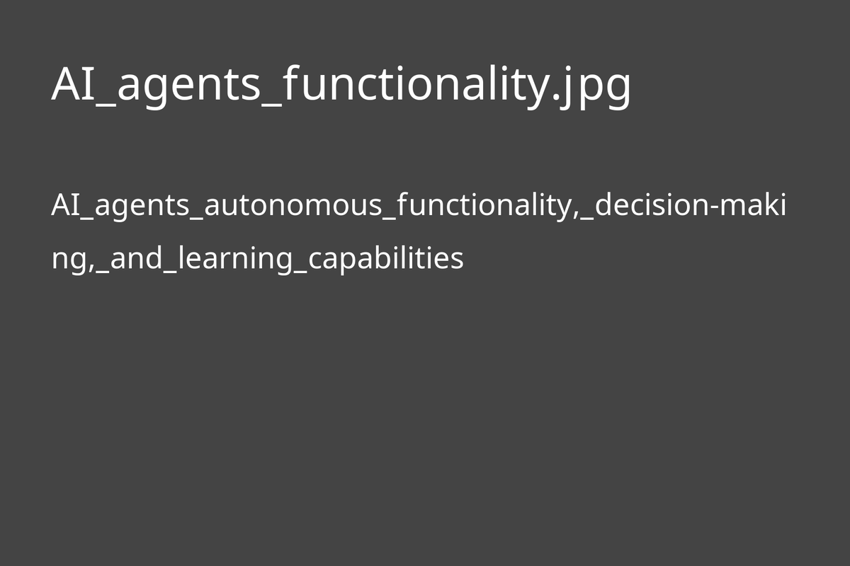 AI agents demonstrating autonomous functionality, decision-making, and learning capabilities