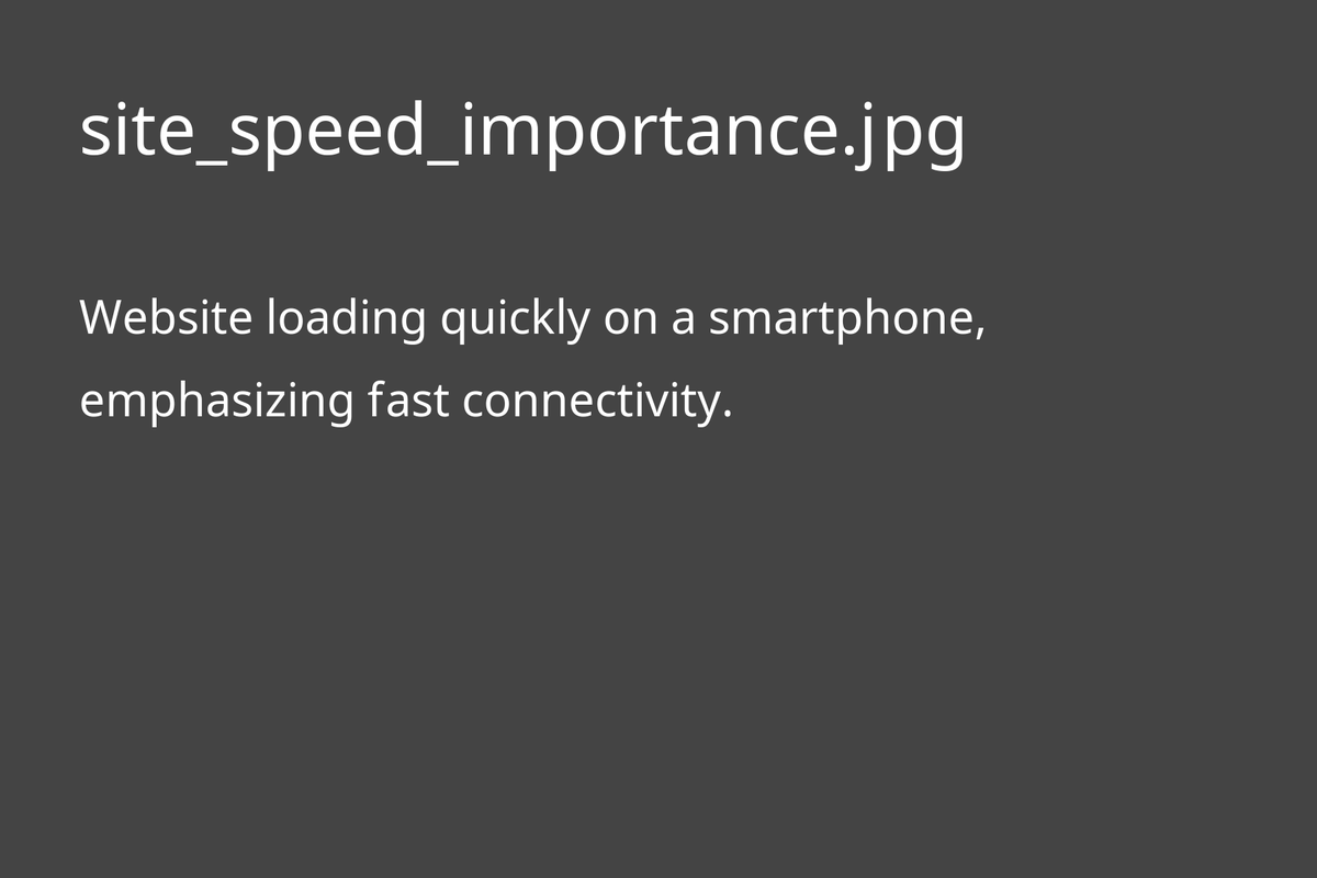 Visual representation of website loading quickly on a smartphone, emphasizing fast connectivity.